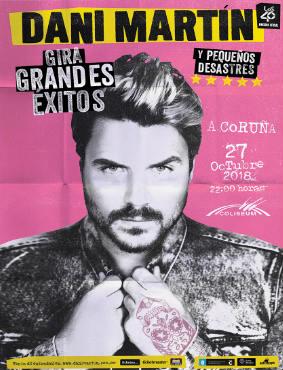 ¡Dani Martin cerca del sold out! Actuará el sábado 27 en el Coliseum de A Coruña a las 22 horas