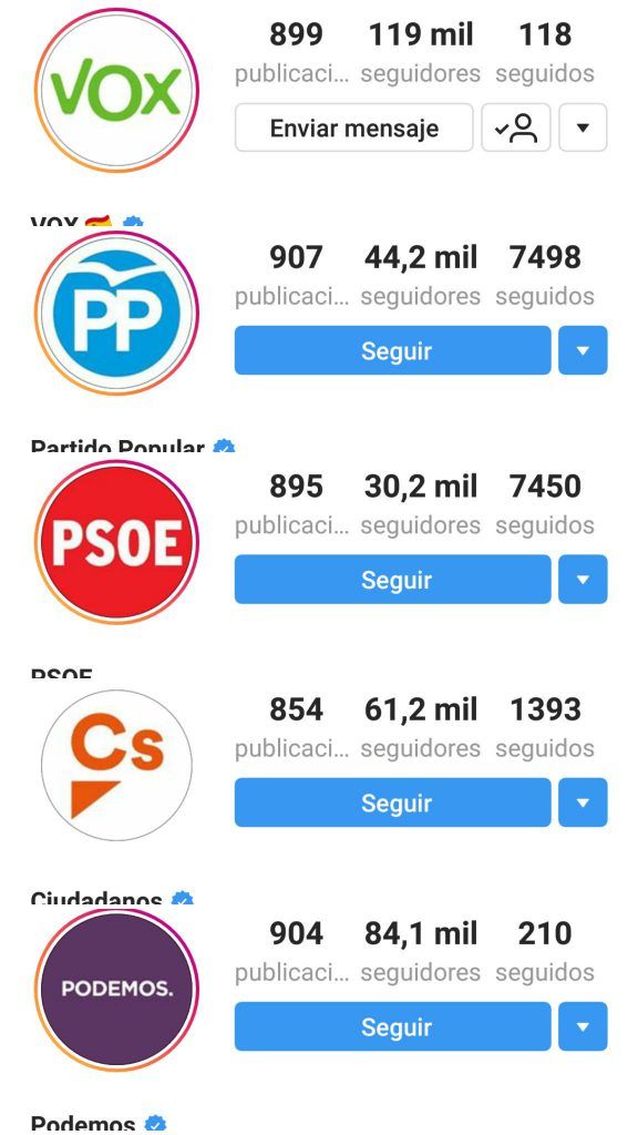 Partidos Instagram