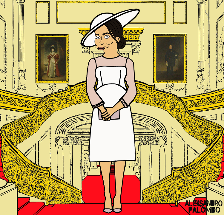 Meghan Markle Princess William Queen Elizabeth Kate Middleton Lady Diana Feminist Feminism Royal Popart Contemporaryart Simpsonized Thesimpsons Lossimpsons Buckinghampalace Artist Alexsandro 1