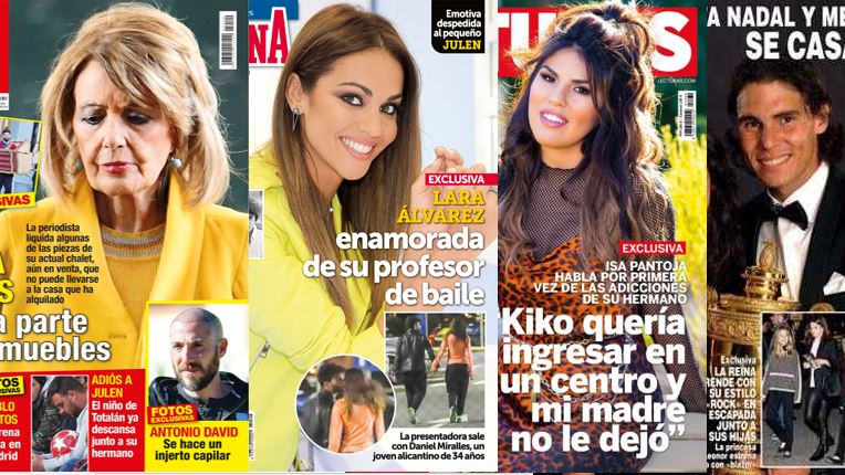 Kiosco rosa: María Teresa Campos, Rafa Nadal, Isa Pantoja y Lara Álvarez en las portadas de las revistas del corazón