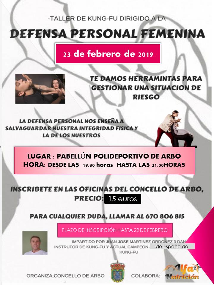 Curso de Defensa Personal Femenina en el Concello de Arbo