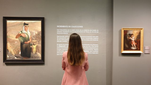 Una Visitante Contempla La Muestra Atesorando Patrimonio.