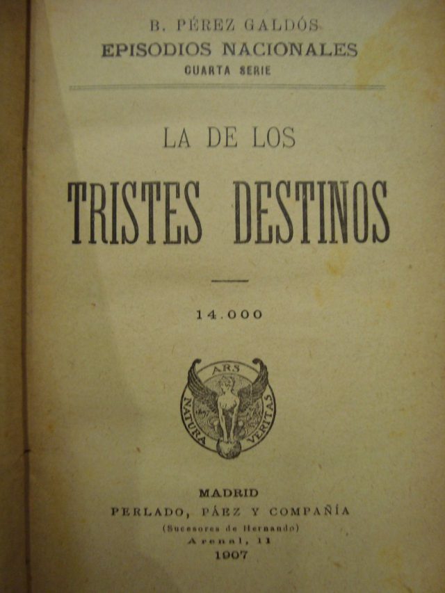 Cubierta Del Libro De Galdós