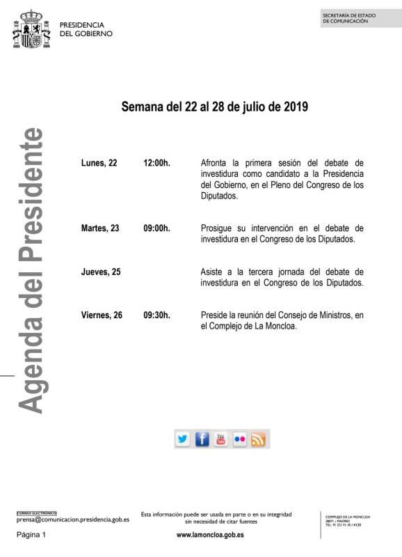 agenda presidente