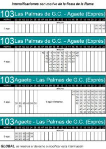 Horarios Guaguas Global 1