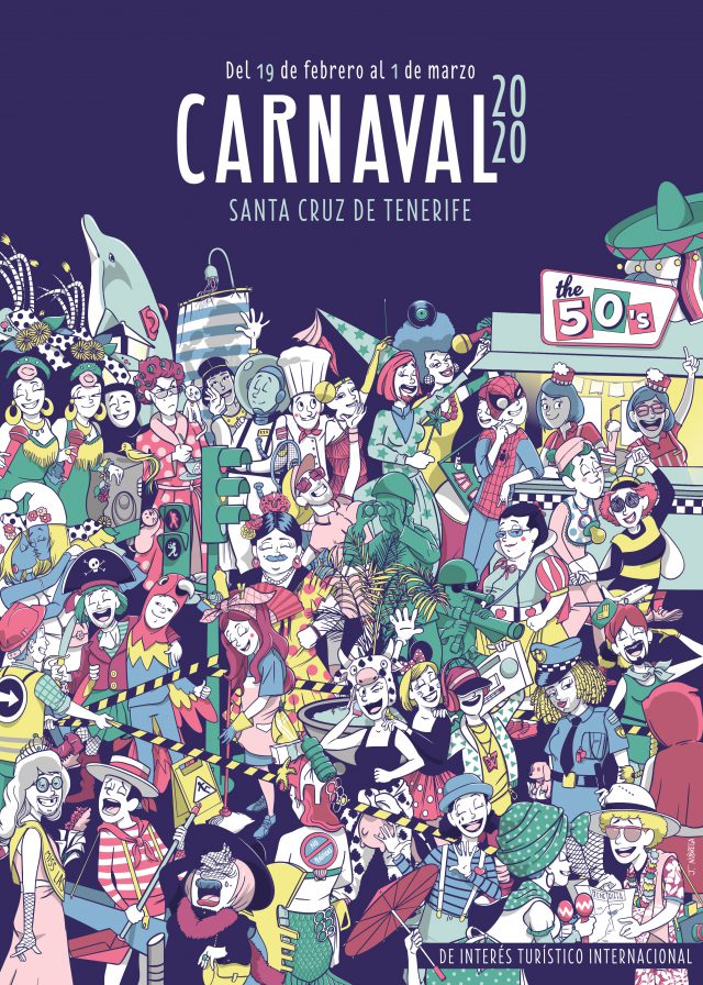 Cartel Carnaval Santa Cruz De Tenerife 2020 Vector 1