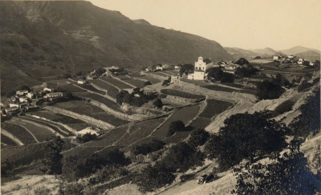 Foto De Las Lagunetas En San Mateo Hacia 1900 Con Los Cultivos En Bancales