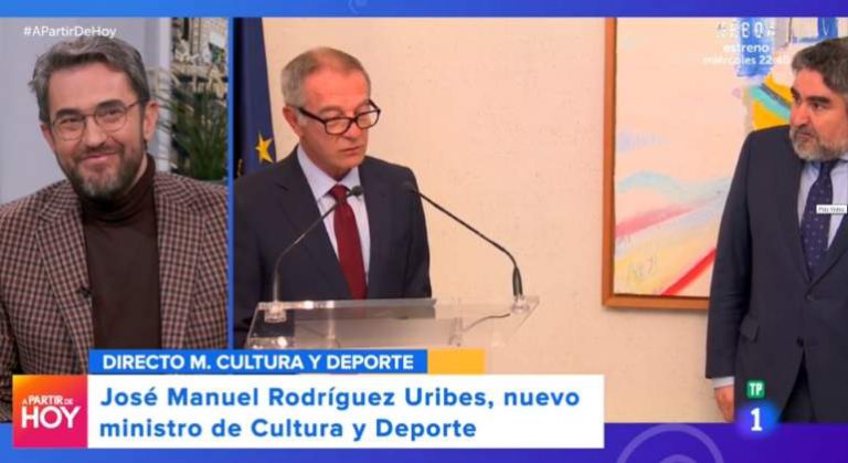Máximo Huerta, en TVE, al ver la toma de posesión del nuevo ministro de Cultura: «No puedo evitar o reírme o decir lo que estoy pensando»