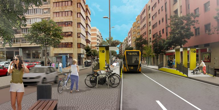 El Ayuntamiento inicia las obras de la MetroGuagua en el tramo situado junto a la Base Naval