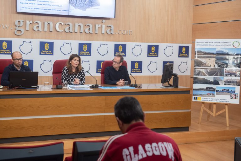 El Cabildo culmina la eliminación de 861 grafitis de la GC-1 y la GC-2 y los grafiteros vuelven a pintar 105 en las zonas restauradas