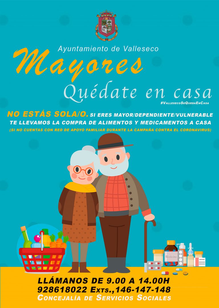 Valleseco se suma a la campaña ‘Quédate en casa’ y llevará productos de primera necesidad a personas mayores