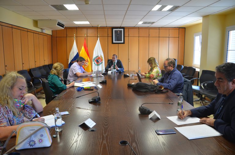 Augusto Hidalgo informa a los portavoces municipales de las últimas medidas adoptadas para minimizar el impacto de la crisis sanitaria