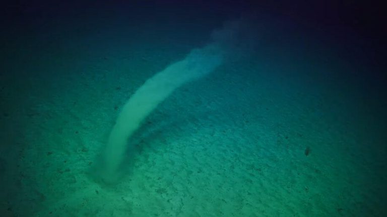 Graban un extraño tornado de agua en el fondo oceánico