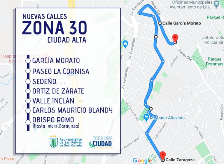 El Ayuntamiento capitalino acondiciona una nueva zona 30 en Altavista   