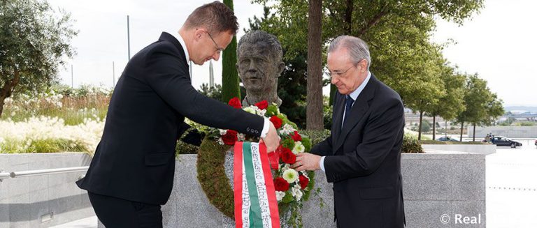 El Real Madrid homenajea a Puskas en la Ciudad Deportiva