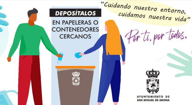 cartel campaña no tires mascarillas