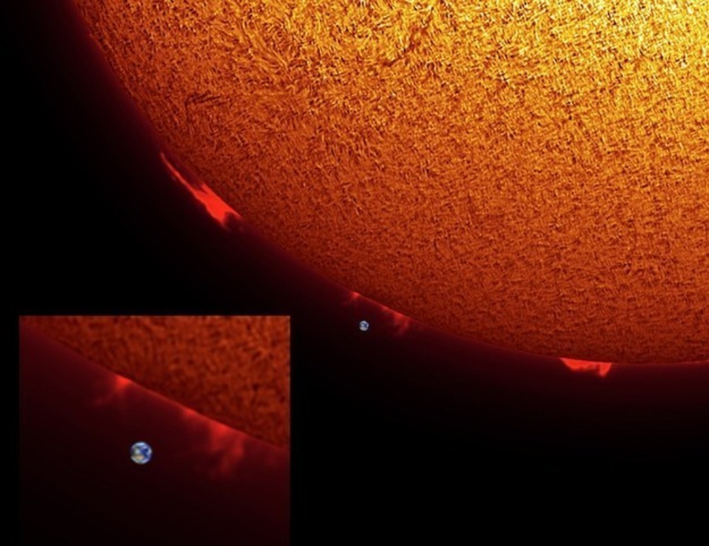 Comparación De La Tierra Con El Sol-Fotos