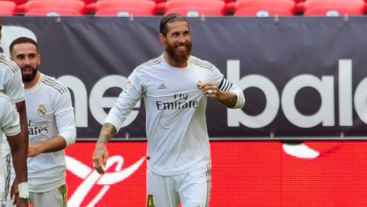 Sergio Ramos Celebrando Su Gol Opt