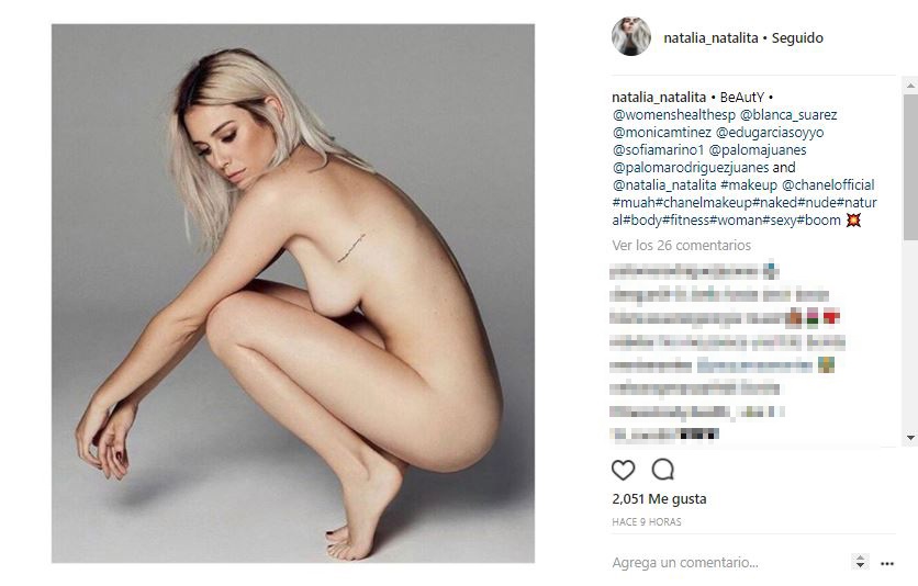 Desnudo en instagram