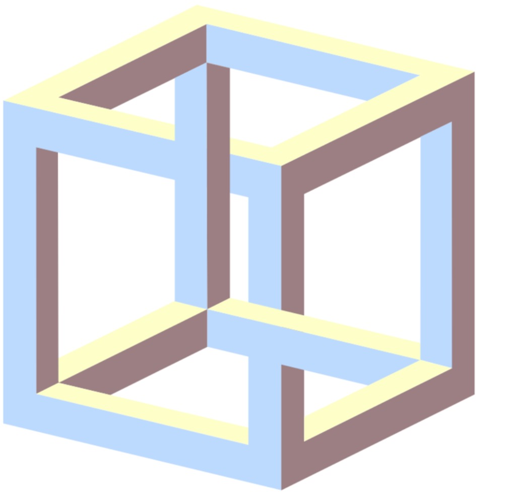 cubo negro negro ilusiones ópticas