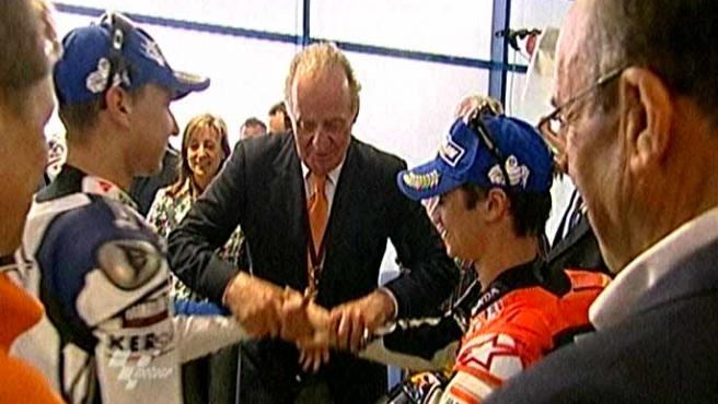 Jorge Lorenzo, Dani Pedrosa y el Rey de España