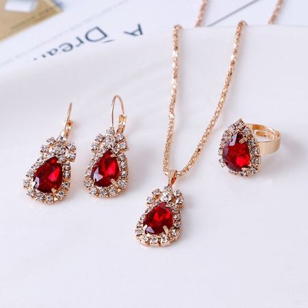 Conjunto De Diamantes Rojos En Aliexpress.