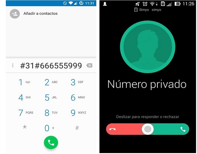 android numero oculto