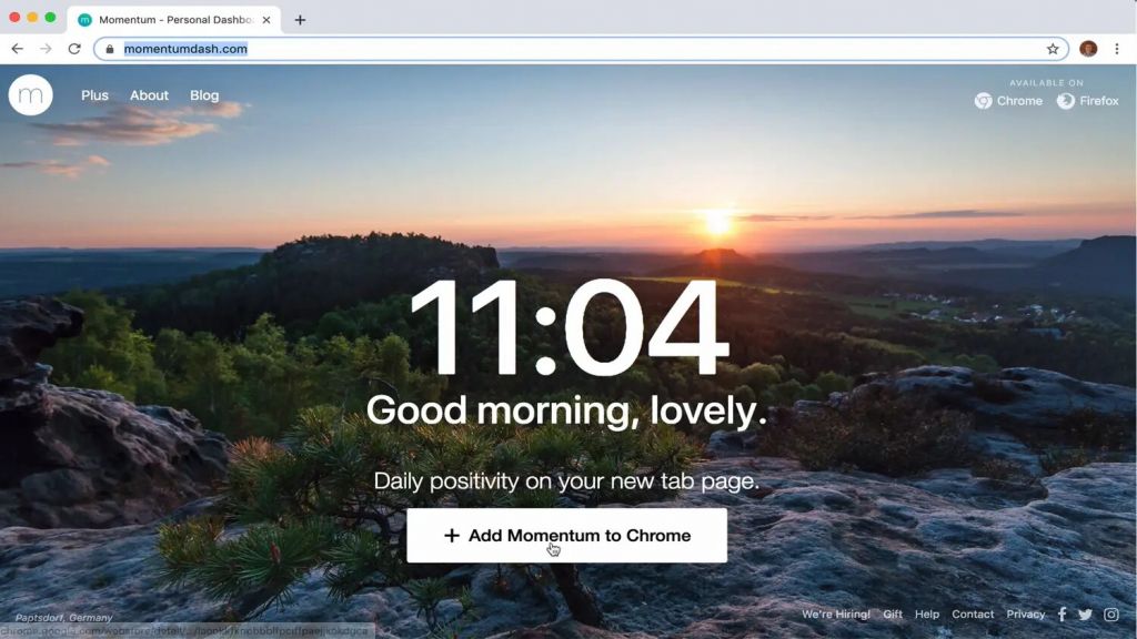 Momentum Google Chrome