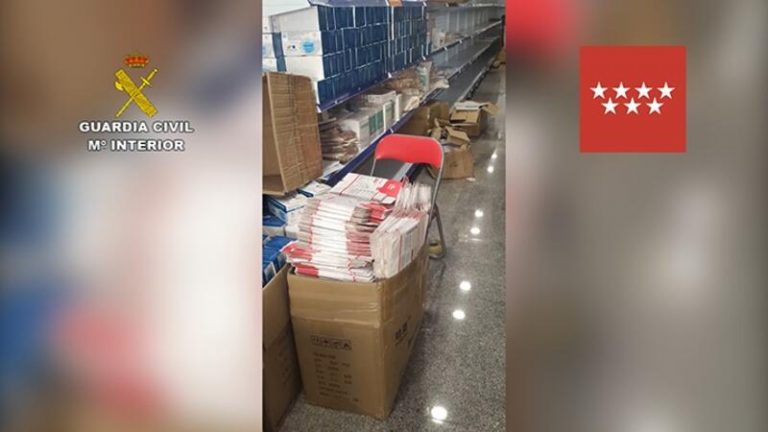 La Guardia Civil retira 584.000 mascarillas y 7.250 test por incumplir la normativa