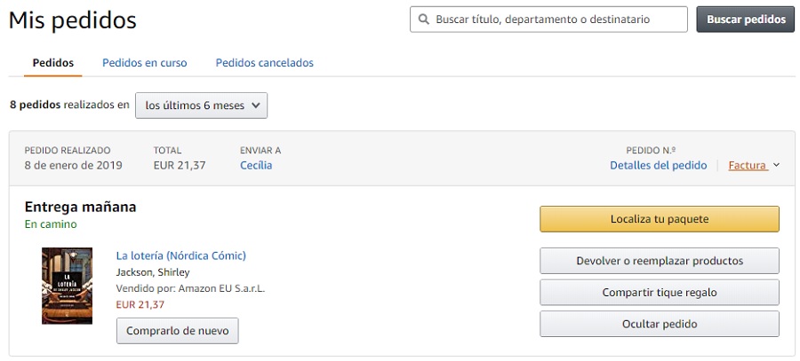 Pasos para descargar una factura en Amazon  