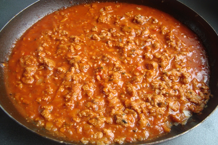 Carne Molida Lista Para El Relleno De Los Pepinos