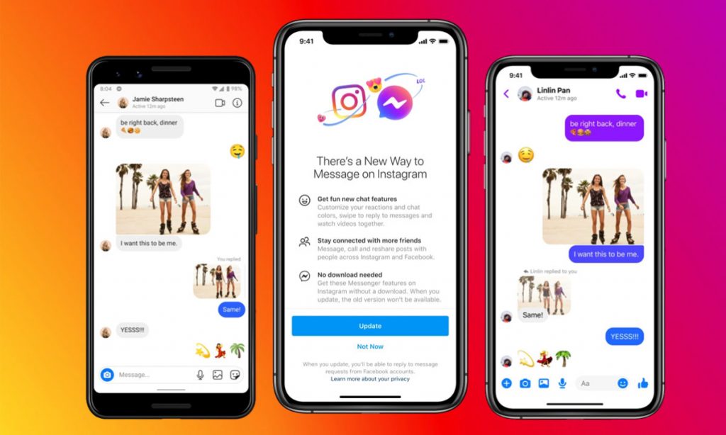 Ahora puedes hablar entre Instagram y Facebook