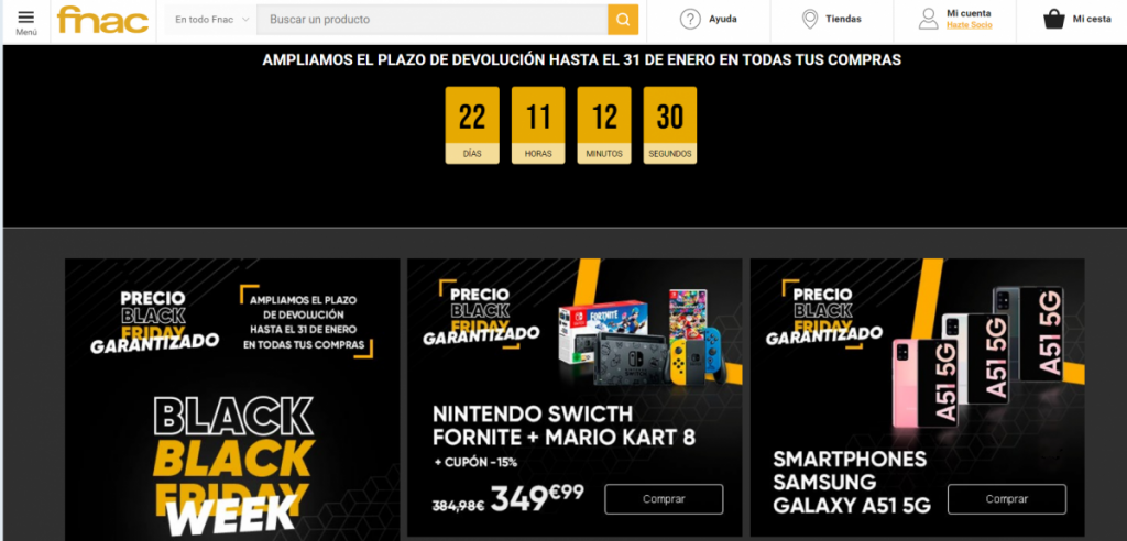 La Fnac Ha Convertido El 'Black Friday' En La 'Black Week'.