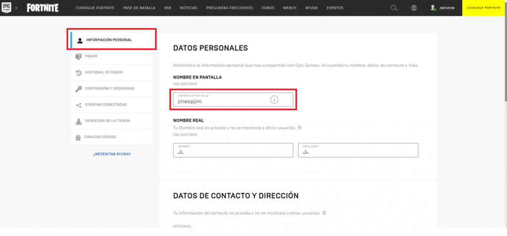 Cambiar el nombre de Fortnite en la PC
