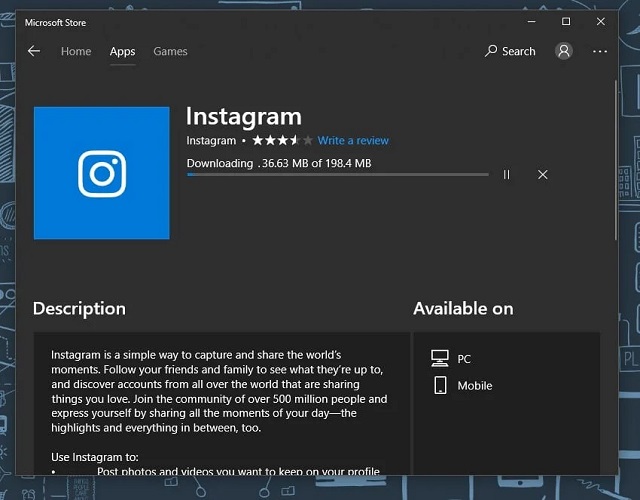 Instagram Windows