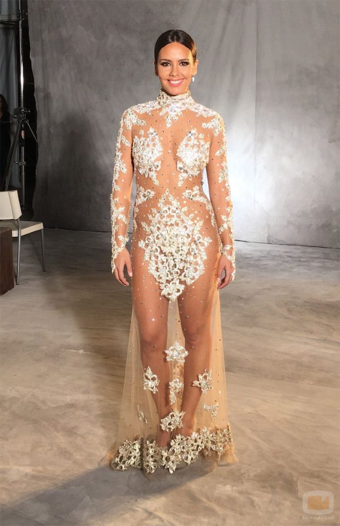 Vestido Desnudo Con Cristales De 2015