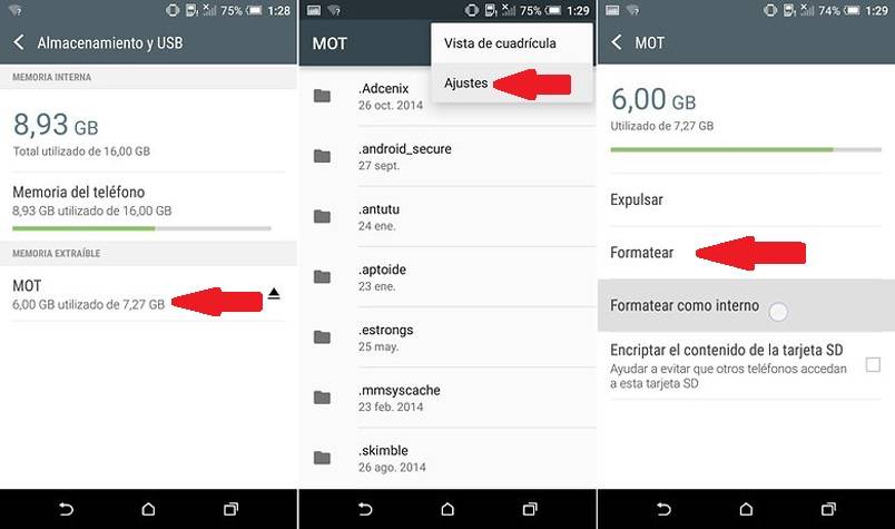 Paso 4: Formateo De Tarjeta Microsd Android