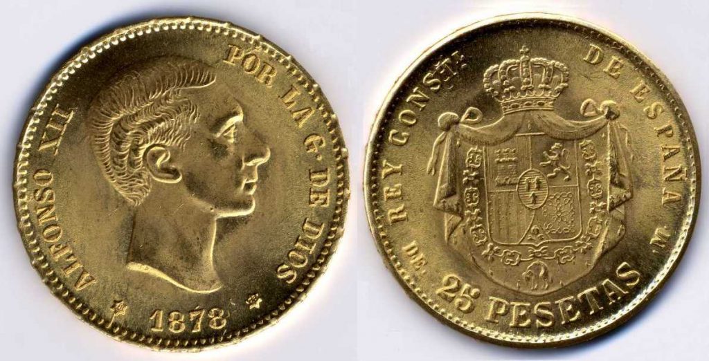 Moneda De 25 Pesetas De Alfonso Xii (1876)