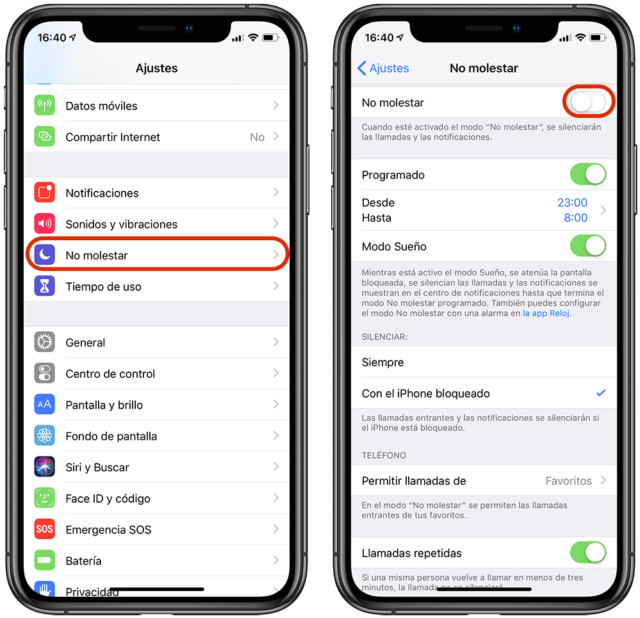 No Molestar En Iphone Max