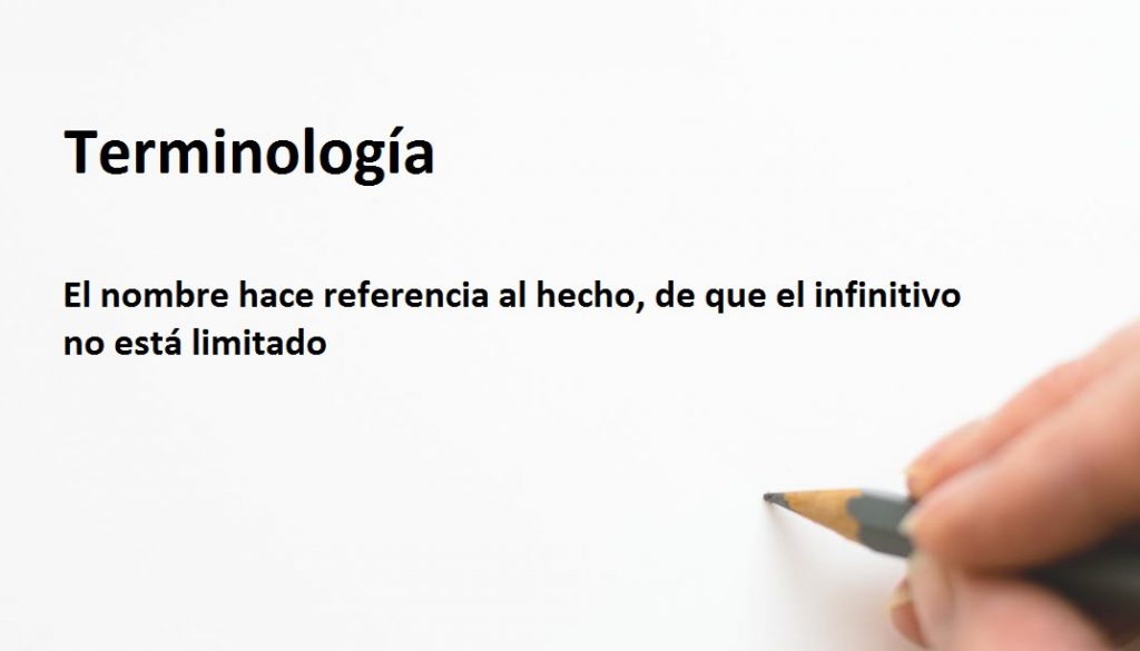 Terminología  De Infinitivo