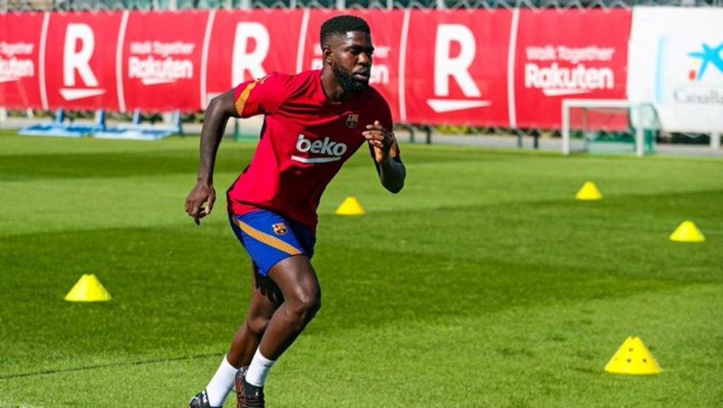 Umtiti En Un Entrenamiento