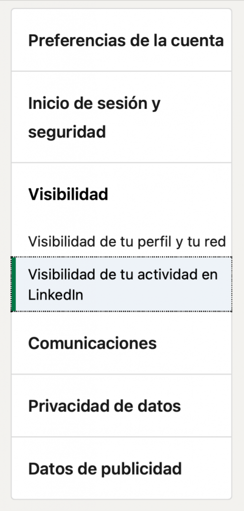 Visibilidad De Tu Actividad En Linkedin