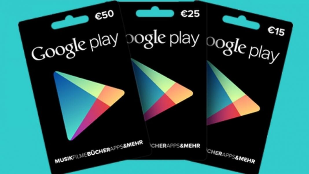 Una tarjeta de regalo Google Play