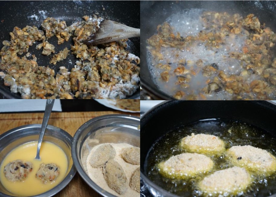 Preparación De Las Croquetas De Mejillones