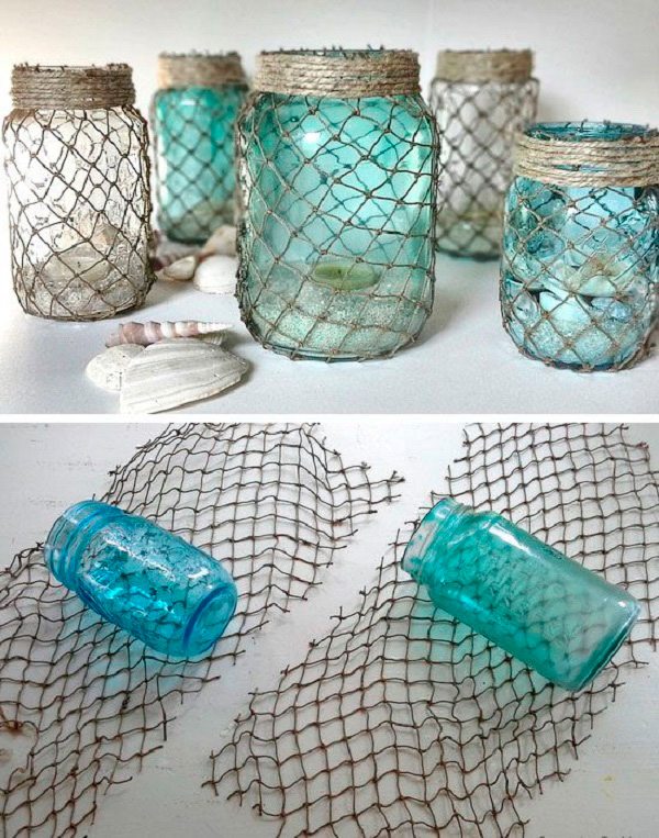 Cómo Quitarle Las Etiquetas A Las Botellas O Tarros 5 Botellas Decoradas Con Red Diy Marine Net Bottle