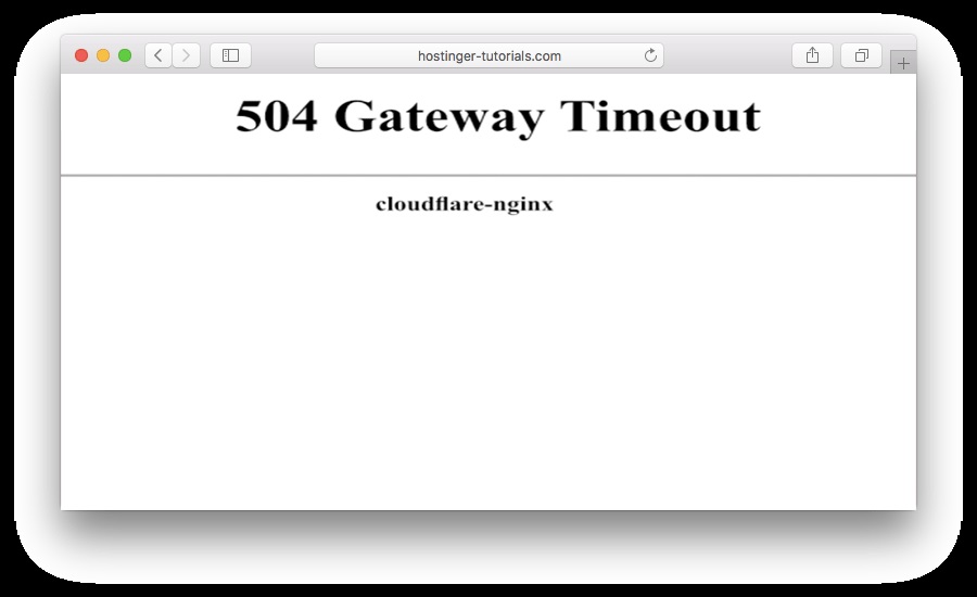 Error 504 - Gateway Timeout