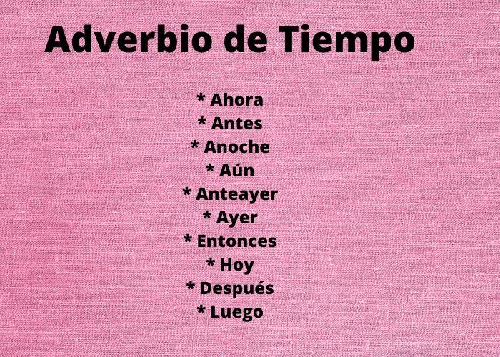 Adverbio De Tiempo