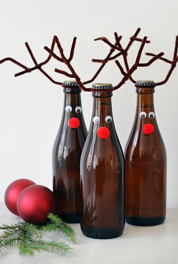 Cómo Quitarle Las Etiquetas A Las Botellas O Tarros 4 Renos De Navidad Con Botellas Diy Christmas Reindeer Bottle