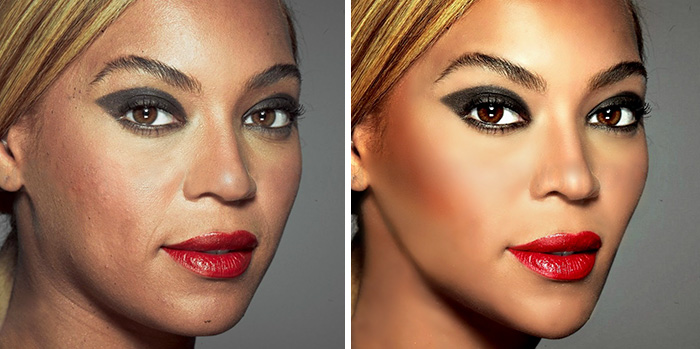 15 fotografías de famosos antes y después del Photoshop 02