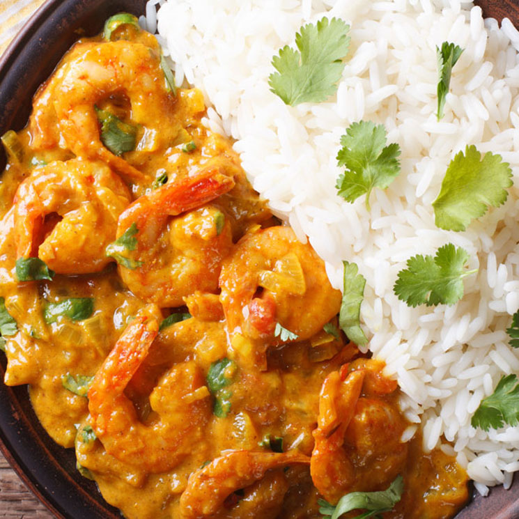 Receta 2 Langostinos O Gambas Al Curry Con Arroz Basmati